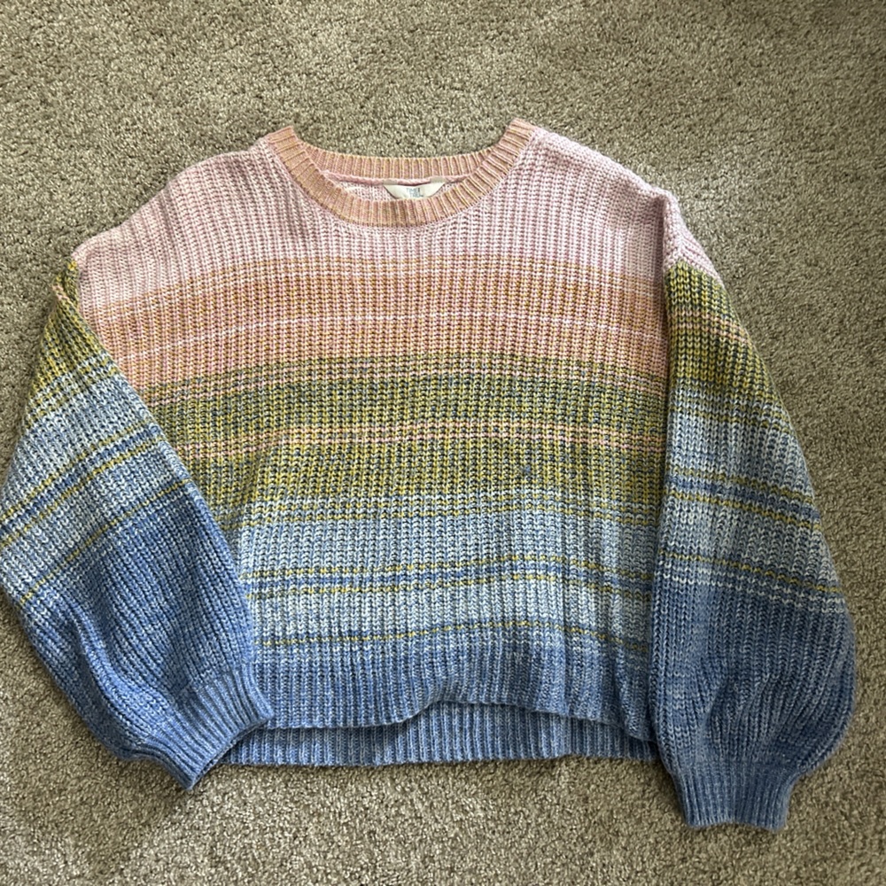 Time and Tru Multicolor Striped Sweater
